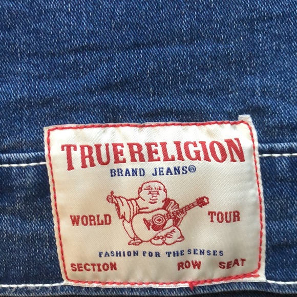 True Religion Women's NWT Printed Oversized Denim Jacket Size L - Picture 12 of 16